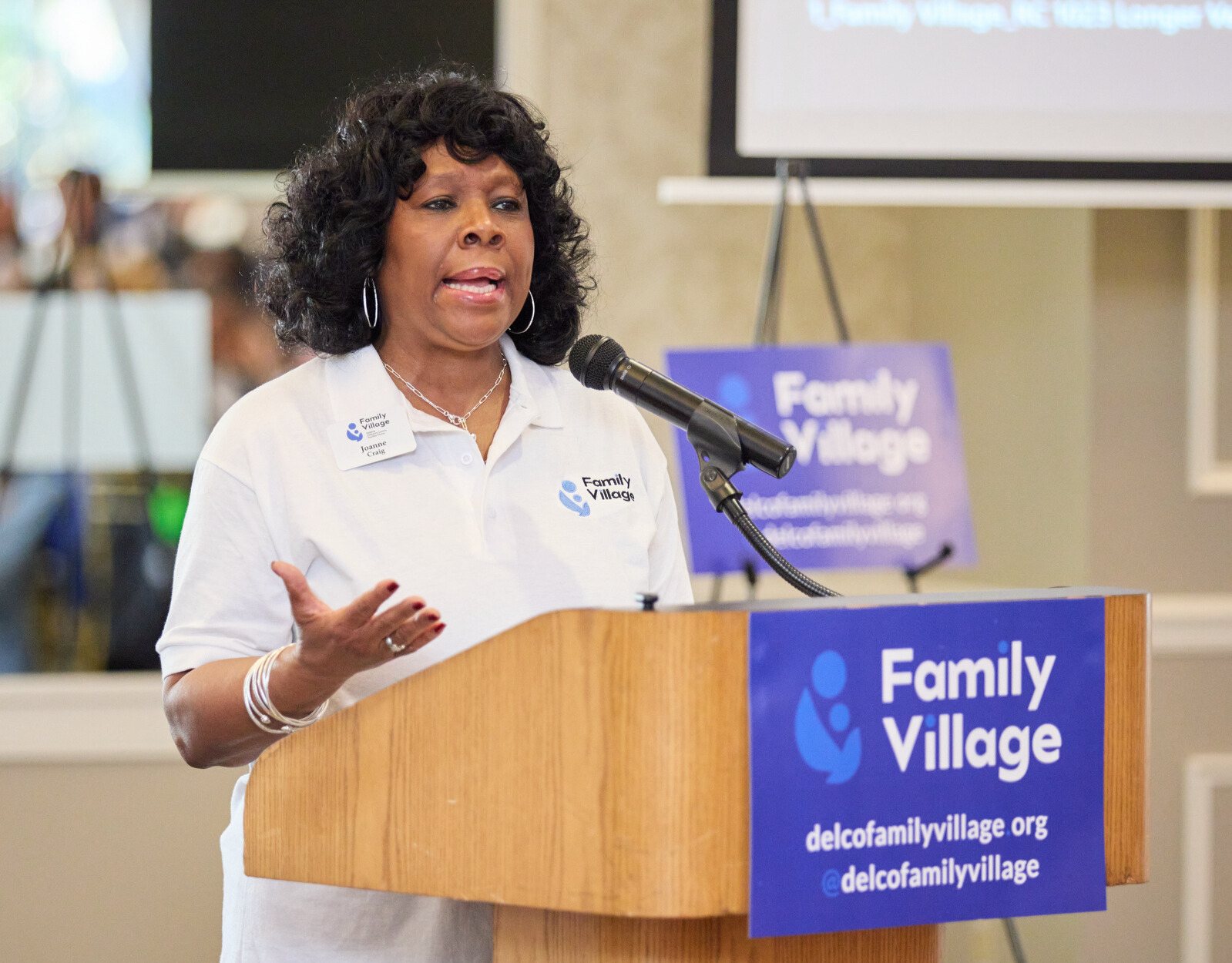 Joanne Craig, Chief Impact Officer, at the Family Village launch